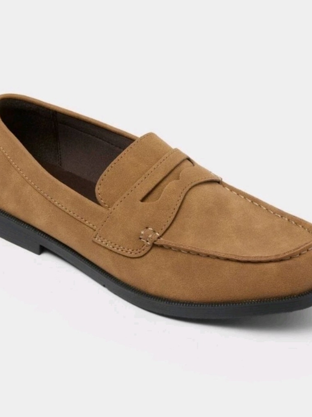 Goodfellow & Co Tan Faux Suede Penny Loafers Business Dress Shoes